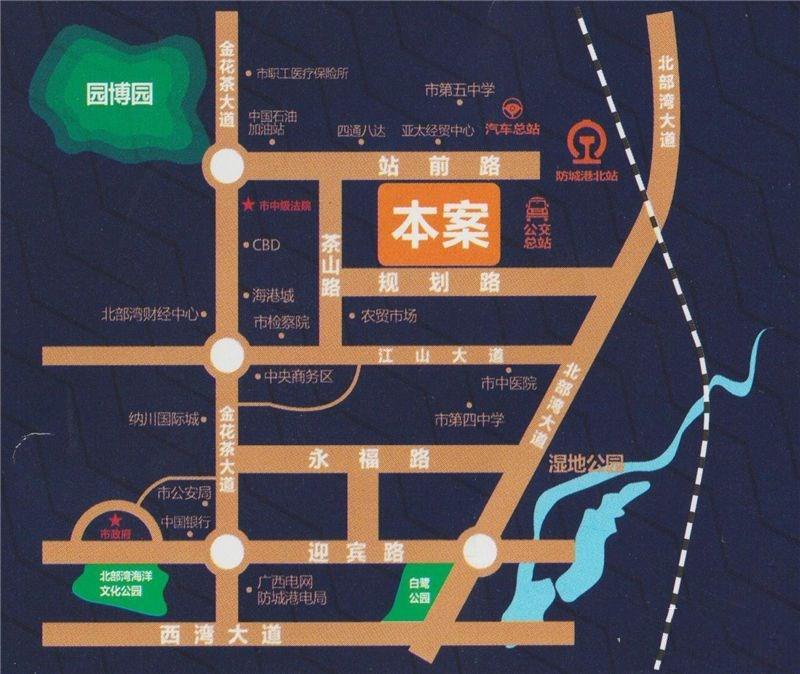 广西防城港高铁2号交通图